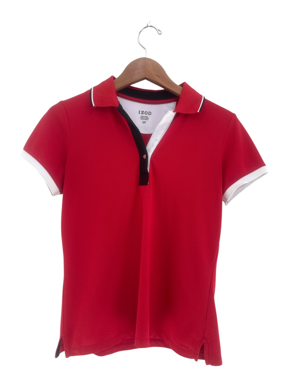 IZOD Golf Red Golf Polo Top with White Trim